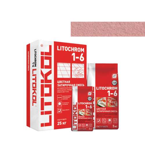 Затирка LITOCHROM 1-6, мешок, 2 кг, Оттенок C.180 Розовый фламинго, LITOKOL – ТСК Дипломат